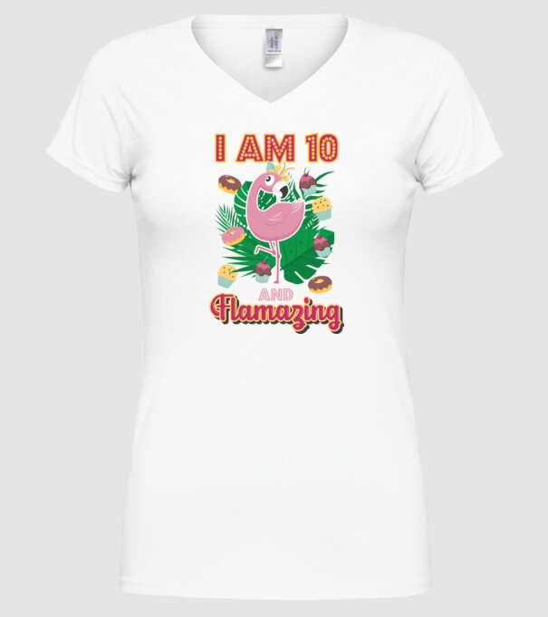 FLAMAZING Birthday 10 Years old model alb pe tricou