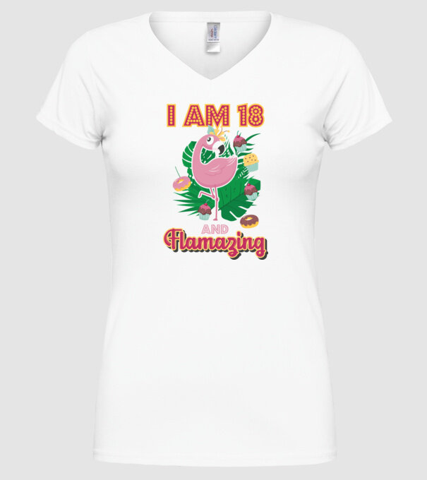 FLAMAZING Birthday 18 Years old model alb pe tricou