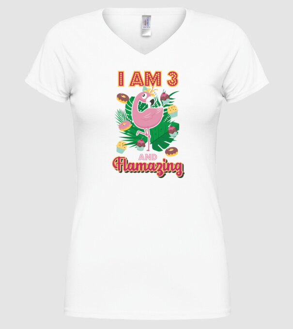 FLAMAZING Birthday 3 Years old model alb pe tricou