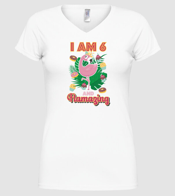 FLAMAZING Birthday 6 Years old model alb pe tricou