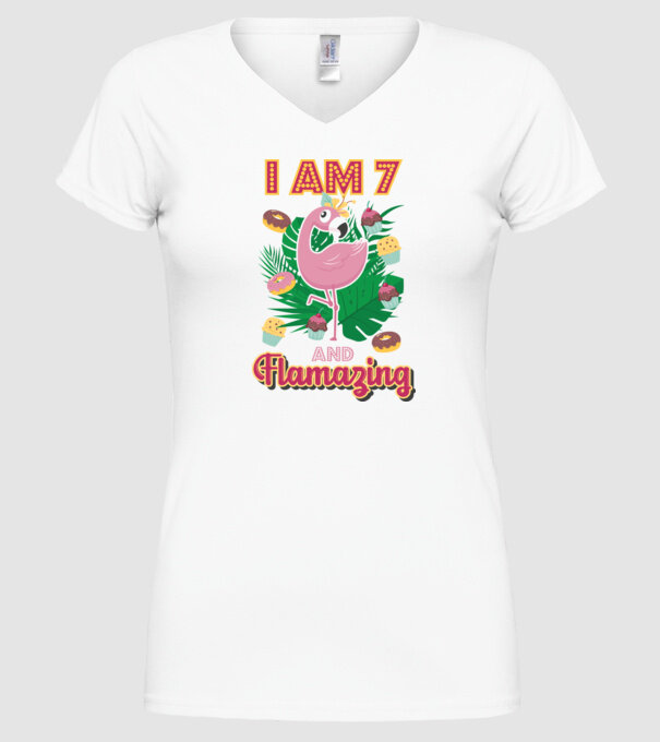 FLAMAZING Birthday 7 Years old model alb pe tricou