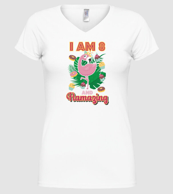 FLAMAZING Birthday 8 Years old model alb pe tricou