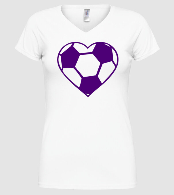 inimă fotbal model alb pe tricou