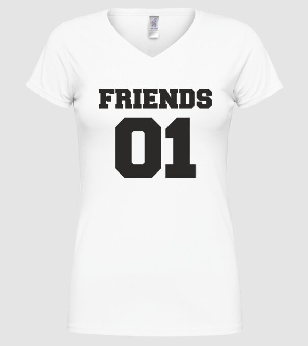 Friends 01 model alb pe tricou