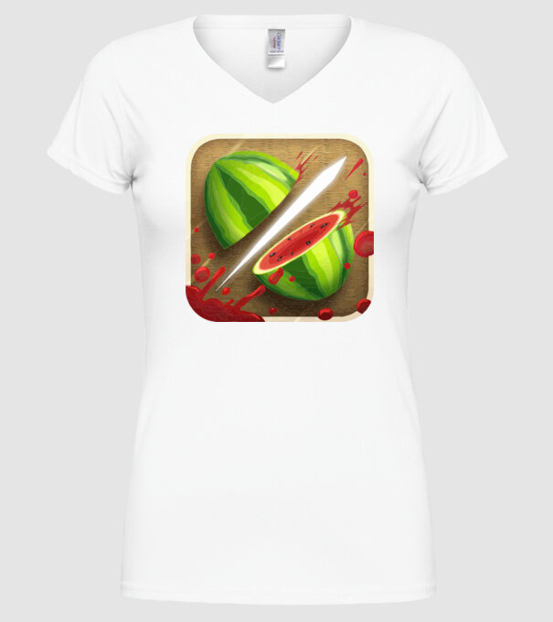 Fruit Ninja Icon model alb pe tricou