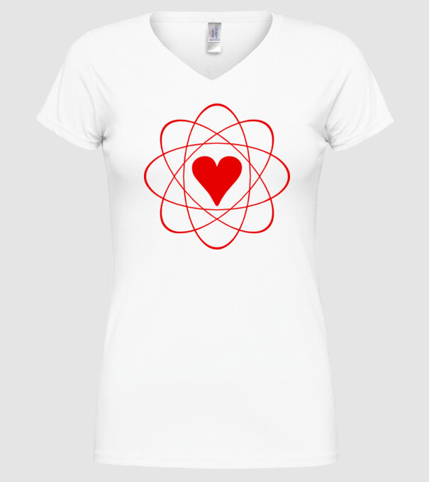 Inimă fuziune model alb pe tricou