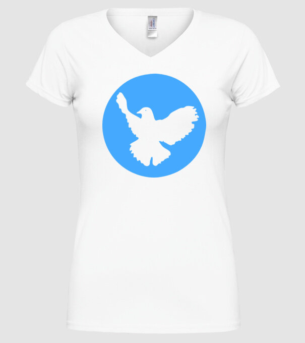 Porumbel model alb pe tricou