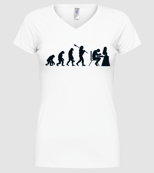 Game evolution model alb pe tricou