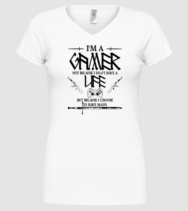 Gamer Life model alb pe tricou