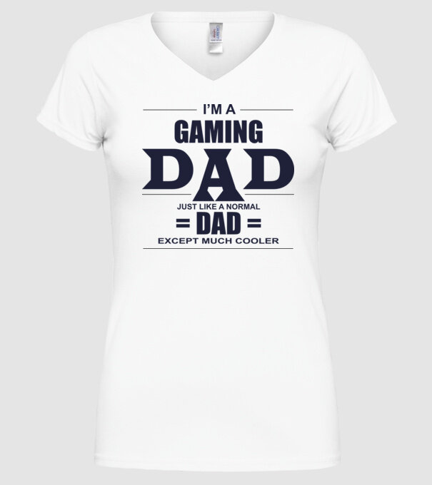 Gaming dad model alb pe tricou