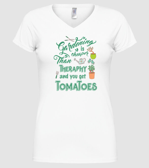 Gardening is cheaper than theraphy model alb pe tricou