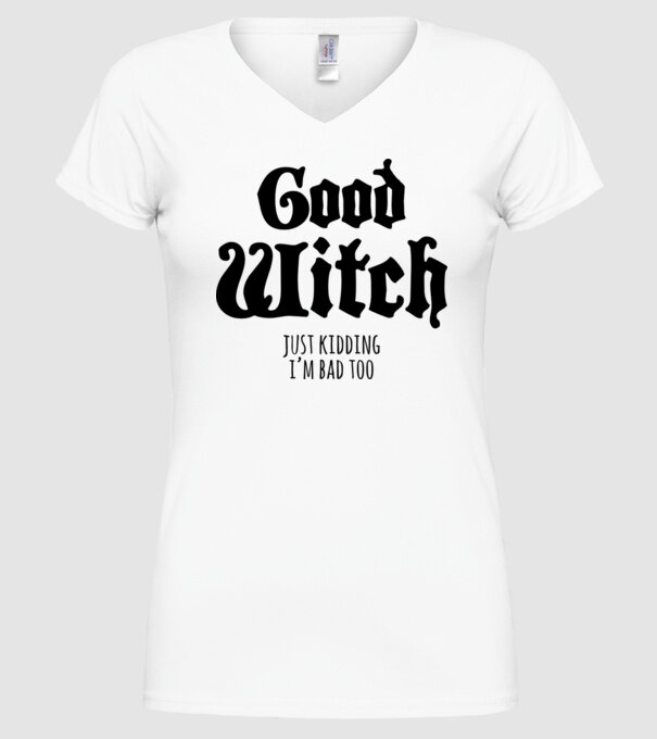 Good Witch tricou cuplu model alb pe tricou