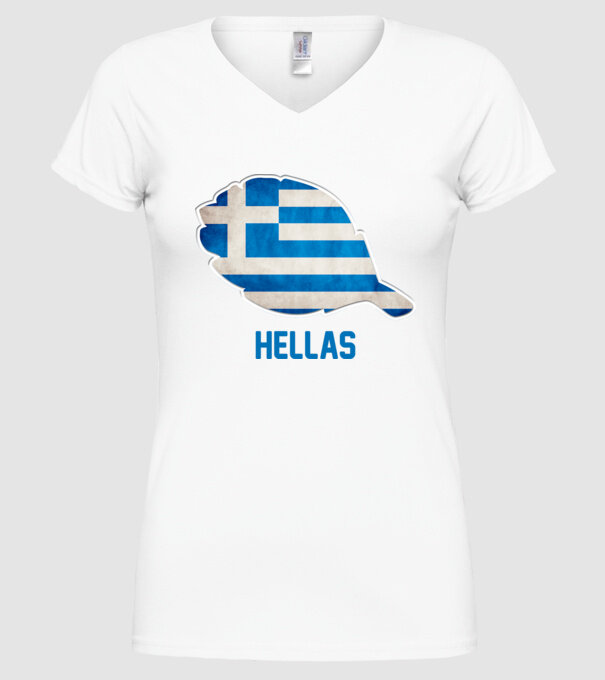 Steag grecesc model alb pe tricou