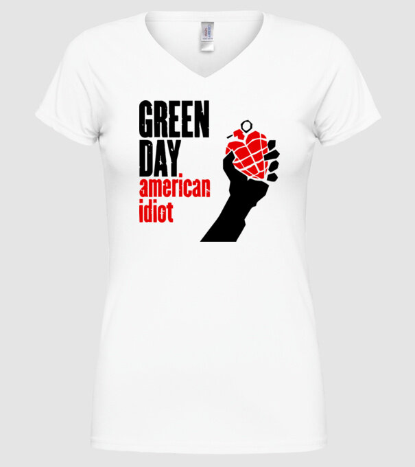 Greenday model alb pe tricou