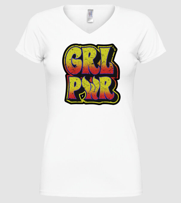 Girl power model alb pe tricou