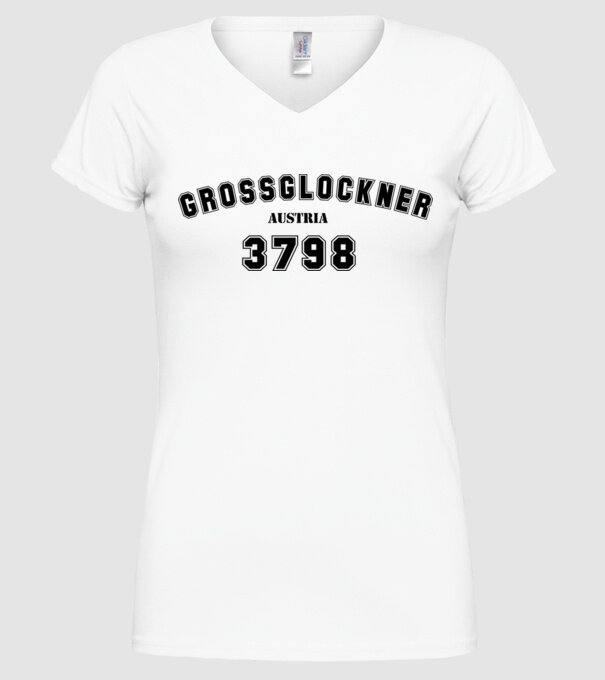 Grossglockner model alb pe tricou