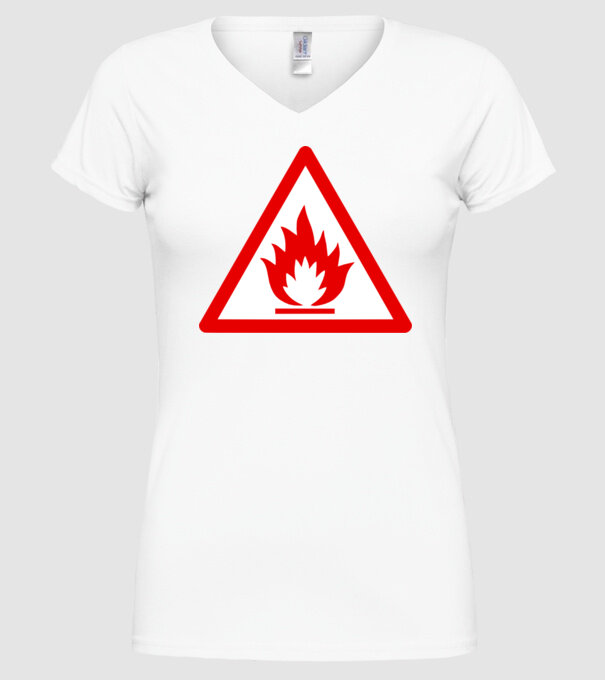 Inflamabil model alb pe tricou