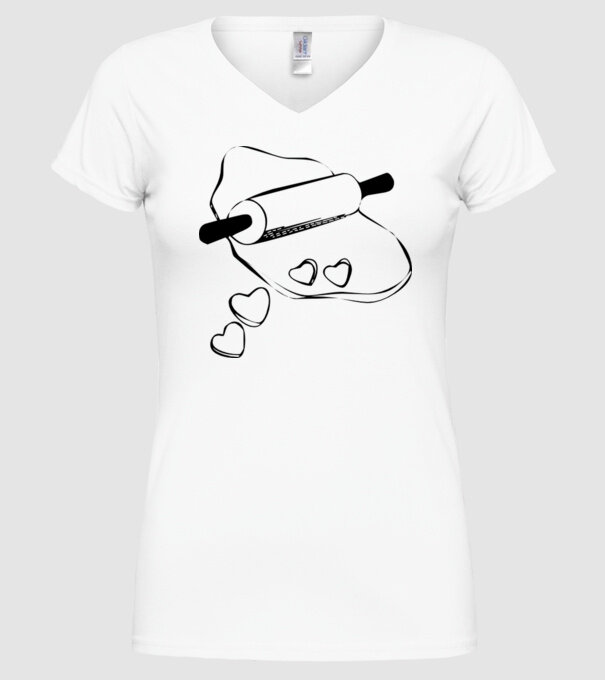 Inimă Frământată model alb pe tricou