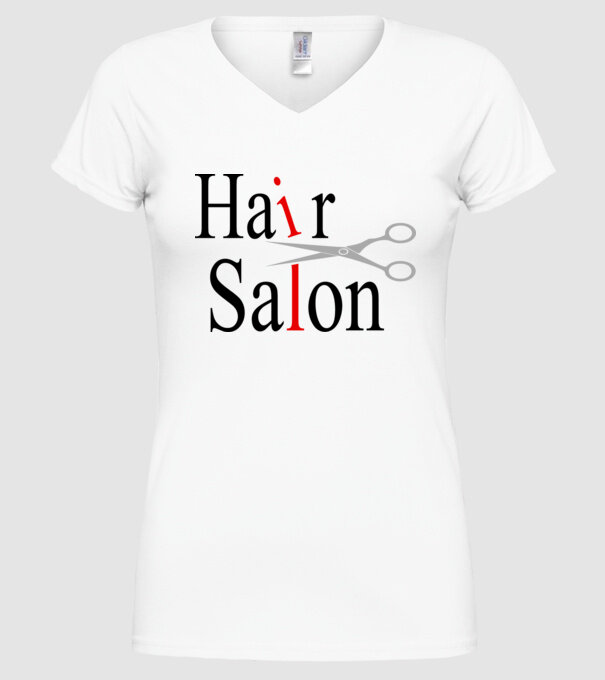 Hair Salon model alb pe tricou