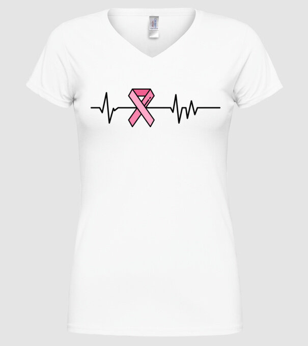 Heartbeat faith model alb pe tricou