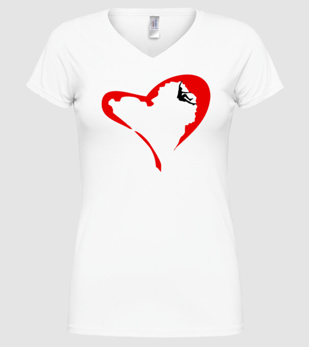 heartclimb model alb pe tricou