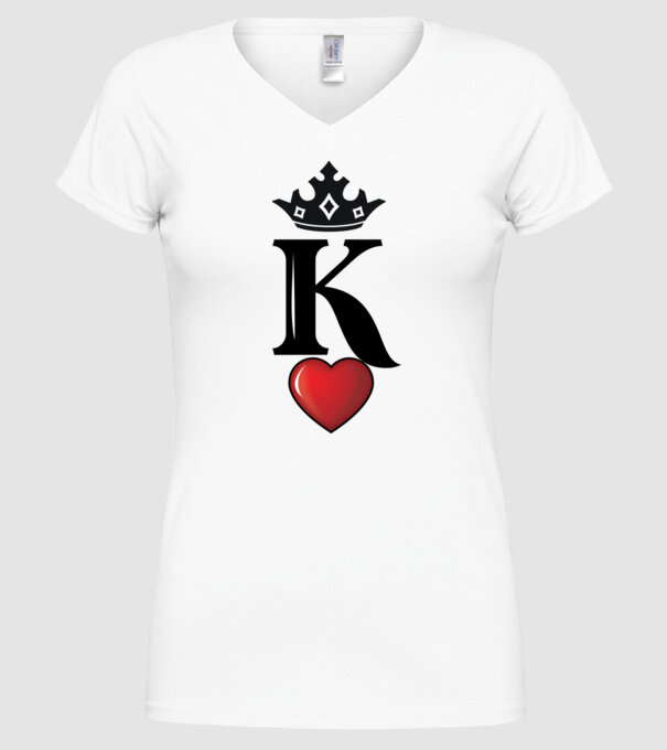 Cuplu HeartKing model alb pe tricou