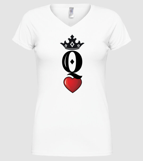 Cuplu HeartQueen model alb pe tricou