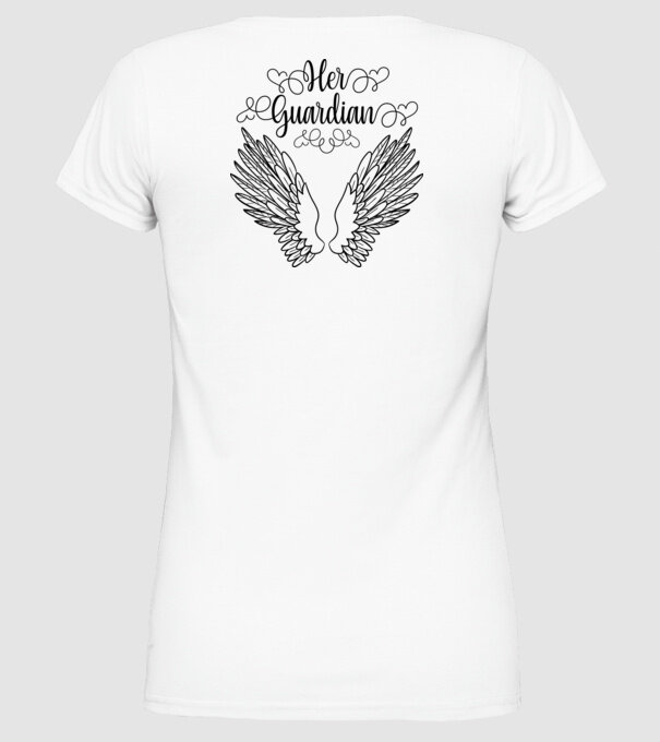 Her Guardian model alb pe tricou