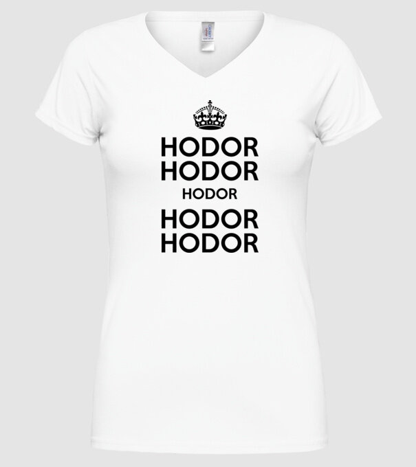 Hodor model alb pe tricou