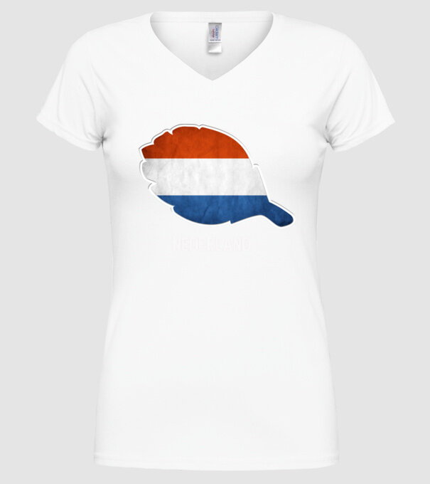 Steag olandez model alb pe tricou