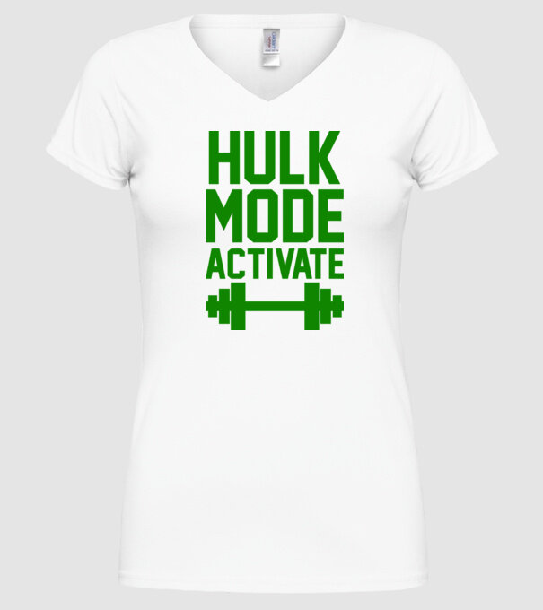 Hulk mode model alb pe tricou
