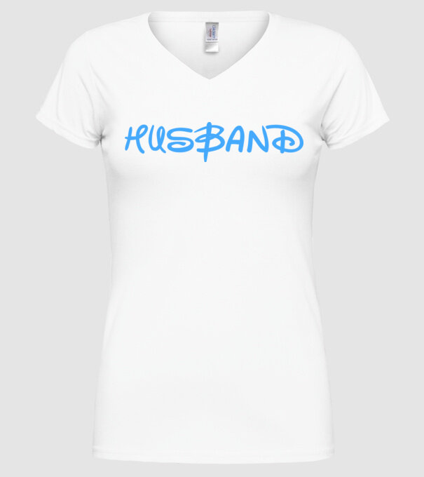 Husband model alb pe tricou