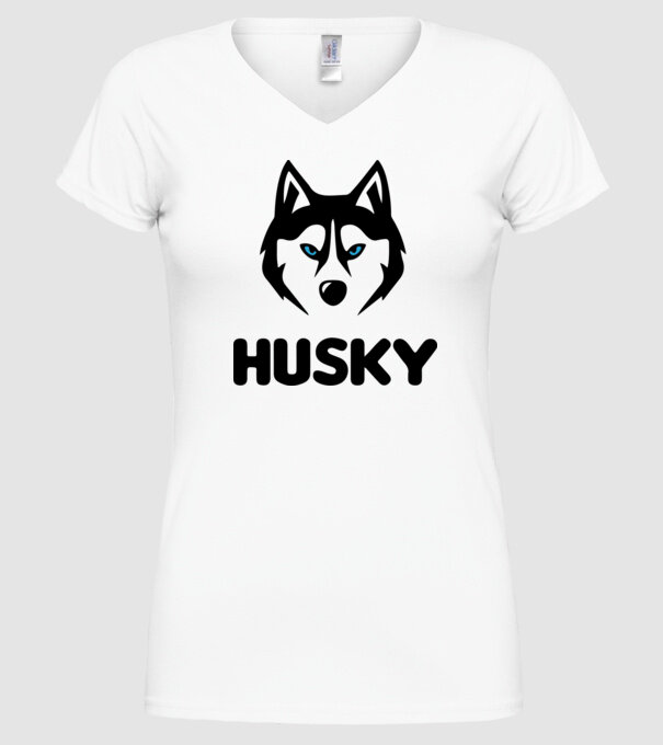 Husky băiat model alb pe tricou