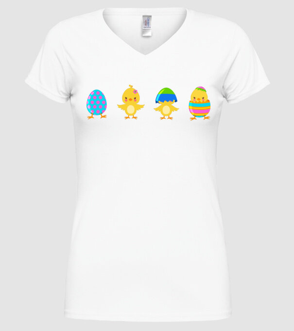 Paște numai pui model alb pe tricou
