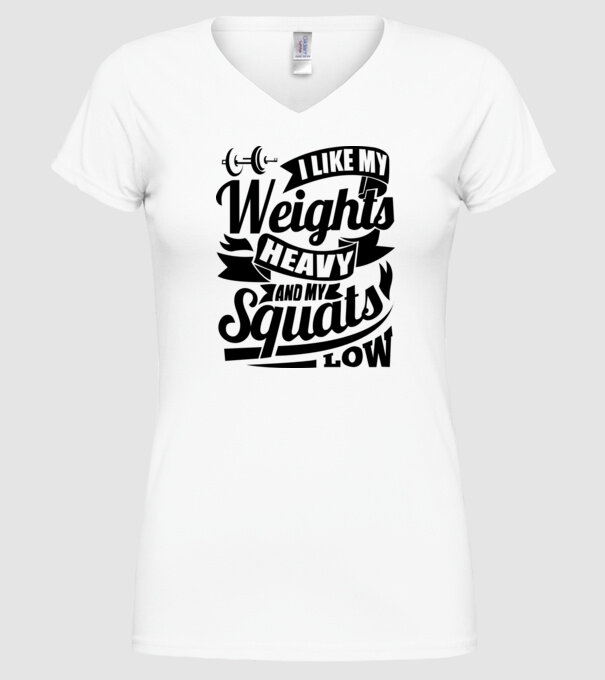 I like my weights model alb pe tricou