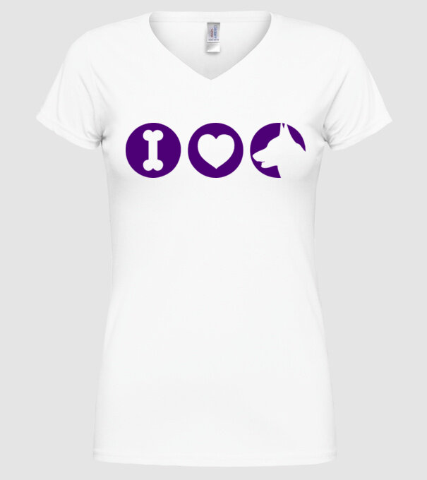 I Love model alb pe tricou