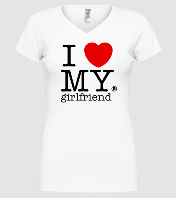 I love my Girlfriend model alb pe tricou