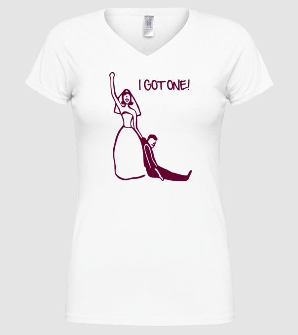 i got one model alb pe tricou