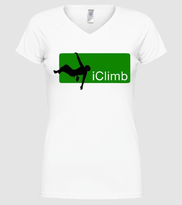 iClimb model alb pe tricou