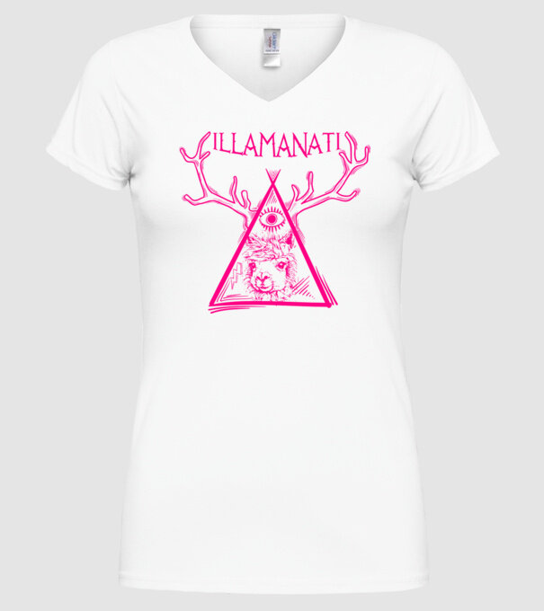 Illamanati model alb pe tricou
