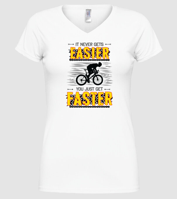 it never gets easier model alb pe tricou