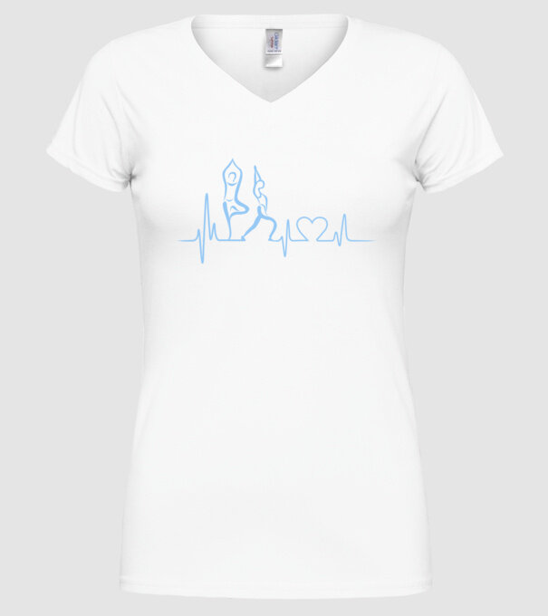 Inimă Yoga model alb pe tricou