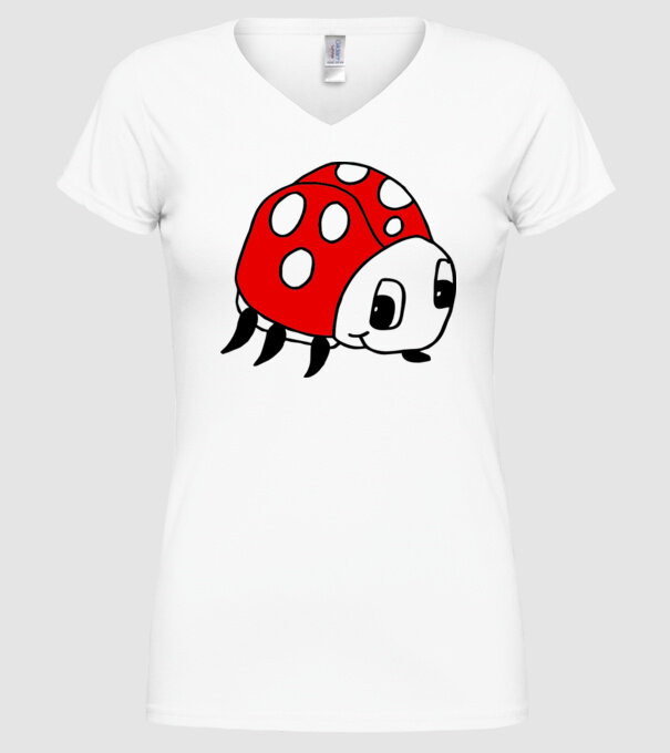 Buburuză model alb pe tricou