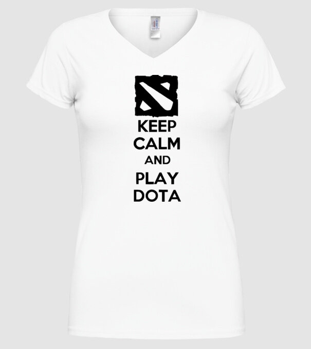 keep calm play dota model alb pe tricou