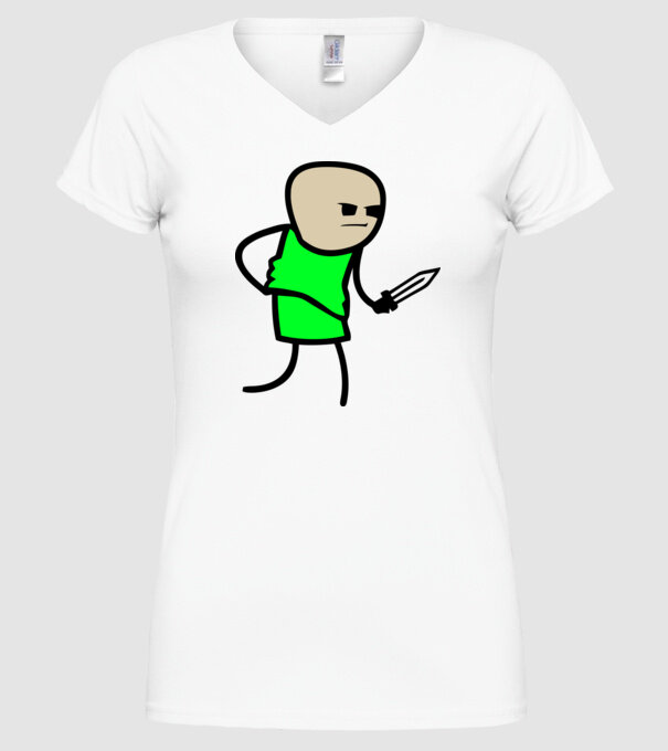 Cuțit model alb pe tricou