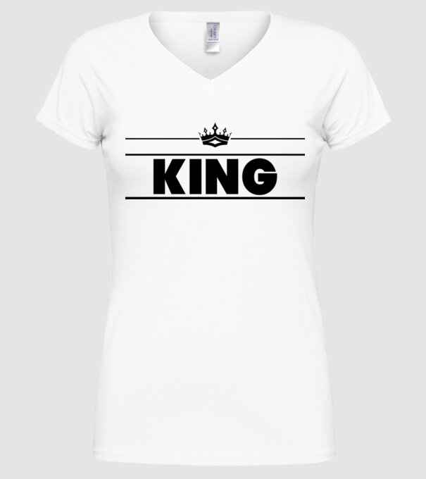 King model alb pe tricou