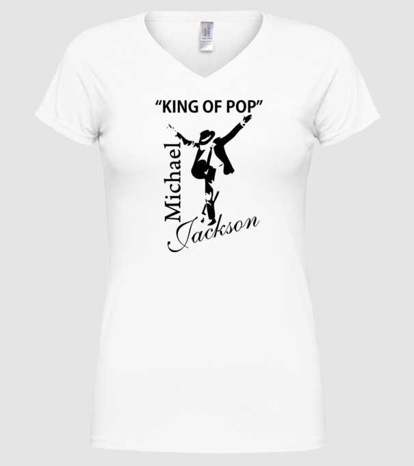 King Of Pop model alb pe tricou