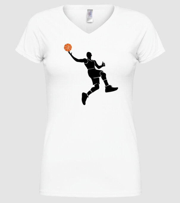 Baschet model alb pe tricou