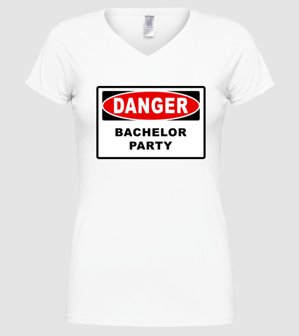 Bachelor DANGER model alb pe tricou