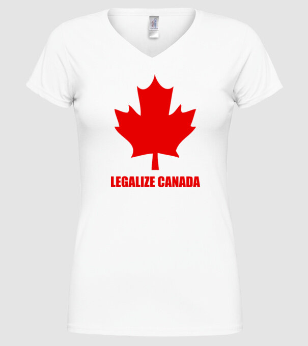 Legalize Canada model alb pe tricou